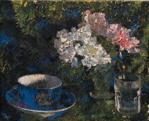 Blaue Tasse Und Nelken Blaue Tasse Und Nelken
