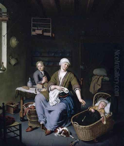 Interior with a Mother Attending her Children 1728 - view 1