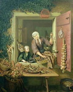 Boy buying chestnuts by Willem Van Mieris Leiden