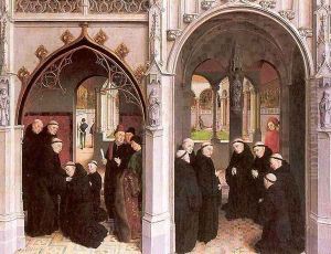 The Healed Knight and his Son at the Monastery 1459 The Healed Knight and his Son at the Monastery 1459