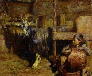 In The Goat Shed by Giovanni Giacometti