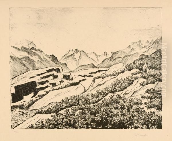 Fruhling In Denengadiner Bergen - Blick Ins Fornotal Bei Maloja - view 1
