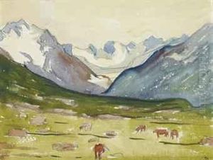 Weide Bei Maloja Im Herbst by Giovanni Giacometti