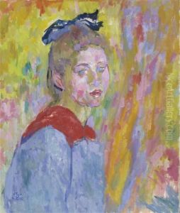 Portrait Of Luisa Pifrader by Giovanni Giacometti