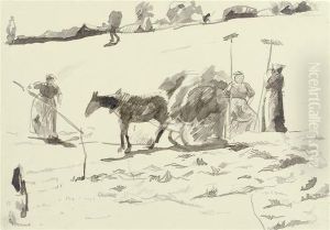 Hay Harvest With Cart by Giovanni Giacometti