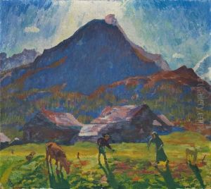 Mattino(margna) - Blick Von Capolago Auf Den Piz Della Margna by Giovanni Giacometti