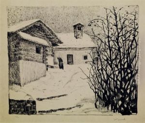 Das Haus Des Kunstlers In Maloja Im Winter by Giovanni Giacometti