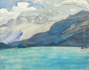 Silsersee Mit Blick Auf Den Corvatsch by Giovanni Giacometti