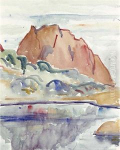 Lunginsee Mit Piz Materdell by Giovanni Giacometti