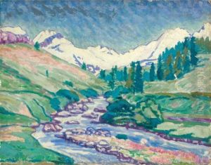Fruhsommerlandschaft Im Oberengadin by Giovanni Giacometti