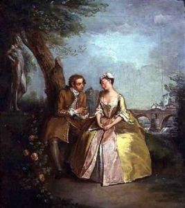 Conversation Piece or Lovers in a Park 1727 by Philipe Mercier