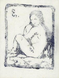 Sitzender Madchenakt Nach Links by Giovanni Giacometti