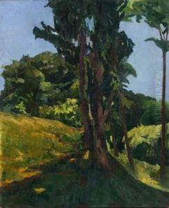 Paysage Au Grand Arbre. 1919. by Giovanni Giacometti