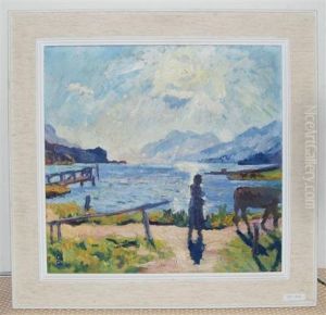 Morgensonne Am Silsersee. by Giovanni Giacometti
