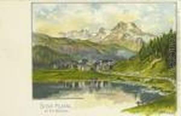 Pontresina. - Maloja. - St. 
Moritz. - Sils-maria. - Sils-baseglia. - Samaden. - Silva Plana Mit Piz 
Margna. - Forno-gletscher. - Schafberg - view 1
