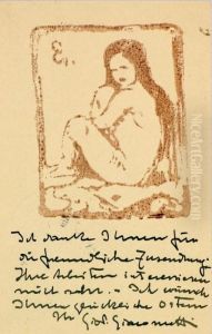 Sitzender Madchenakt Nach Links. - Ottilia by Giovanni Giacometti