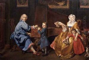 Burckhardt Tschudi with his wife and two children