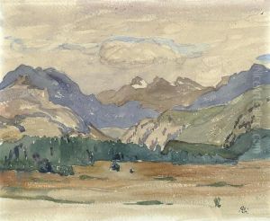 Engadiner Landschaft. Um 1926. by Giovanni Giacometti