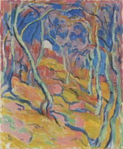 Paesaggio Di Bregaglia - Waldinneres by Giovanni Giacometti