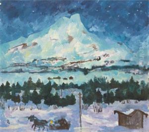 Nachtliche Winterlandschaft Mit Piz Da La Margna, 1913
Nocturnal Winter Landscape With Piz Da La Margna, 1913 by Giovanni Giacometti