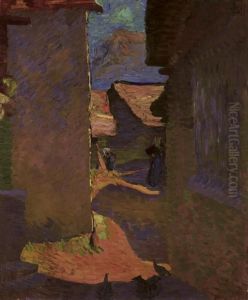 Viottola, 1911 (dorfgasse) by Giovanni Giacometti