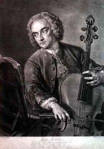 Portrait of John Hebden fl.1740-60 a cellist in Handels orchestra by Philipe Mercier