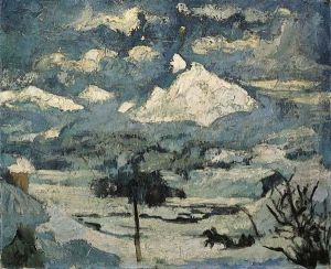 Oberengadiner Winterlandschaft Im Mondschein by Giovanni Giacometti