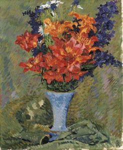 Feuerlilien (feldblumenstrauss) by Giovanni Giacometti
