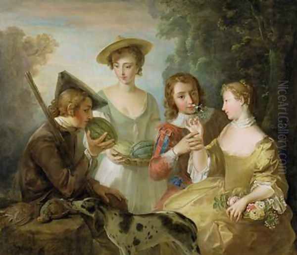 The Sense of Smell 1744-47 by Philipe Mercier