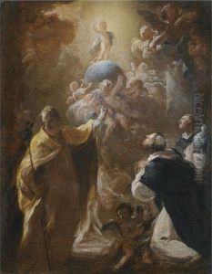 The Infant Christ In Glory With Saints Dominic And Nicholas