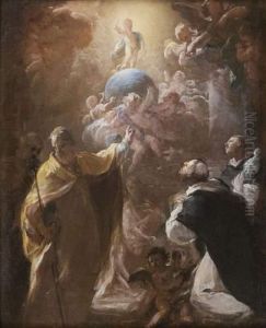 L'enfant Jesus Apparaissant A Saint Dominique Et Saintnicolas