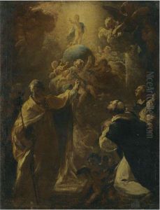 The Infant Christ With Saint Dominic And Saint Nicholas