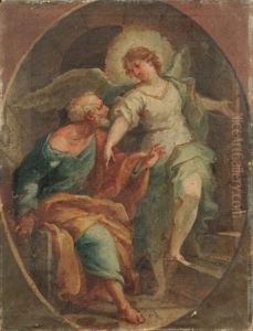 Un Angelo Libera S. Pietro Dal Carcere by Corrado Giaquinto