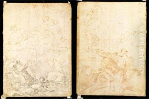 Due Fogli Di Studi: A: Due Santi; B