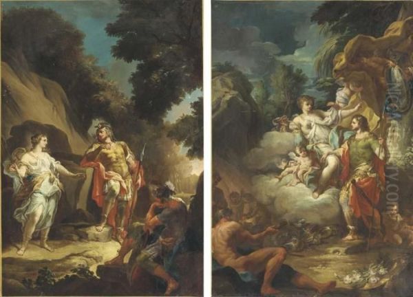 The Story Of Aeneas: Venus
Appearing To Aeneas; Venus Ordering Arms For Aeneas From Vulcan - view 1