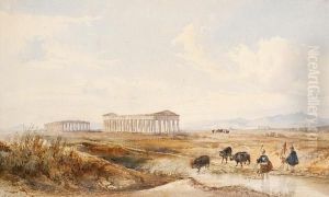 A View Of Paestum, Italy