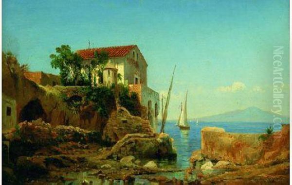 Vue De La Baie De Naples Avec Le Vesuve - view 1