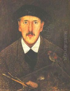 Self-Portrait with a Palette and a Bird