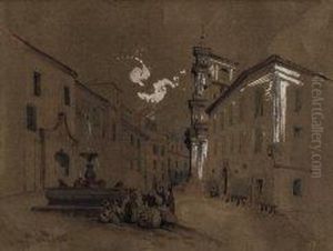 La Fontana Di Piedimonte 1859 by Giacinto Gigante
