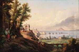 A Veduta Of Pozzuoli, And The Gulf Of Baia by Giacinto Gigante