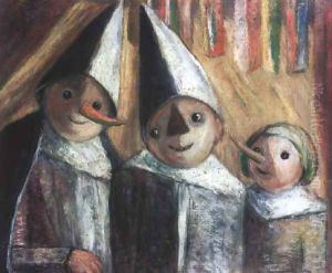 Three Children Under the Flags (Trois enfants sous les petits drapeaux)