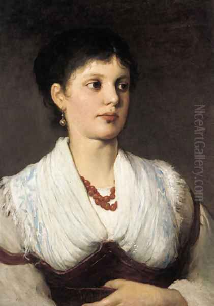 A portrait of a woman in native costume - view 1