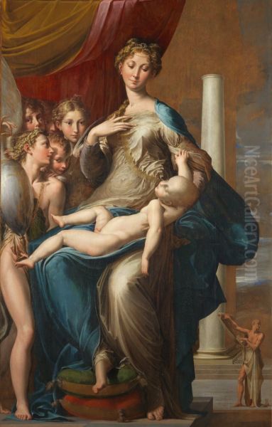 Madonna dal Collo Lungo (Madonna with Long Neck) 1534-40 - view 1