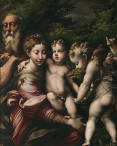 Rest on the Flight to Egypt 1524 by Girolamo Francesco Maria Mazzola (Parmigianino)