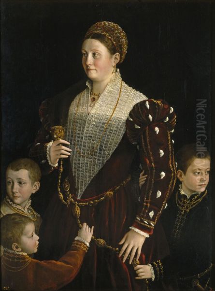 Portrait of the Countess of Sansecondo and Three Children 1533-35 - view 1
