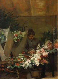 La Marchande De Fleurs by Victor-Gabriel Gilbert