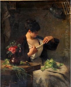 Femme Decouvrant Son Corsage Femme Decouvrant Son Corsage