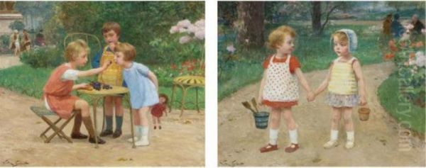 The Children's Tea Party And Children With Buckets: Two Works - view 1