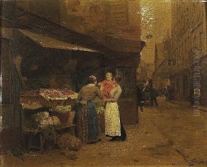 At The Fruit Stall by Victor-Gabriel Gilbert