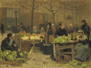 Un Marche Parisien by Victor-Gabriel Gilbert